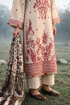 Embroidered Shirt Shalwar Shawl - 0338