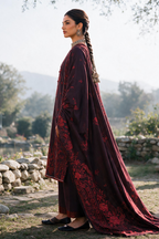Embroidered Shirt Shalwar Shawl - 0340