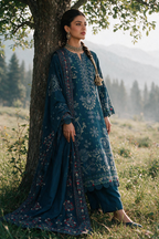 Embroidered Shirt Shalwar Shawl - 0342