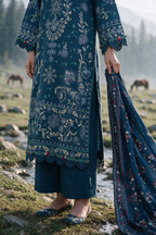 Embroidered Shirt Shalwar Shawl - 0342