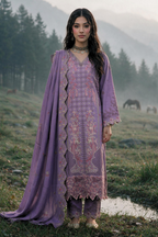 Embroidered Shirt Shalwar Shawl - 0343