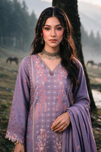 Embroidered Shirt Shalwar Shawl - 0343