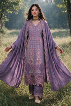 Embroidered Shirt Shalwar Shawl - 0343