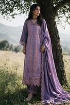 Embroidered Shirt Shalwar Shawl - 0343