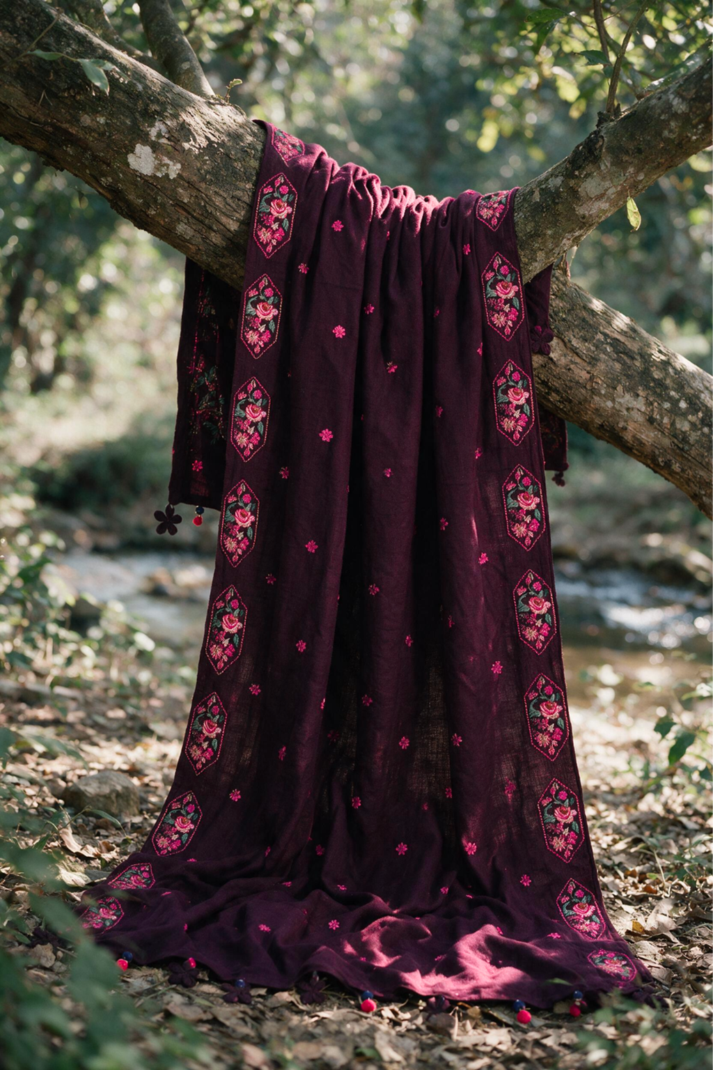 Embroidered Shirt Shalwar Shawl - 0344