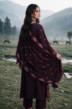 Embroidered Shirt Shalwar Shawl - 0344