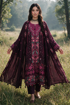 Embroidered Shirt Shalwar Shawl - 0344