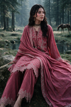Embroidered Shirt Shalwar Shawl - 0346