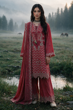 Embroidered Shirt Shalwar Shawl - 0346