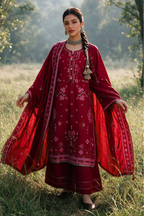 Embroidered Shirt Shalwar Shawl - 0347