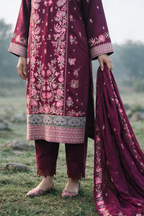 Embroidered Shirt Shalwar Shawl - 0349