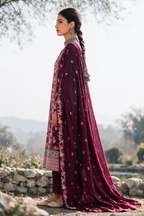 Embroidered Shirt Shalwar Shawl - 0349