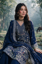 Embroidered Shirt Shalwar Shawl - 0350