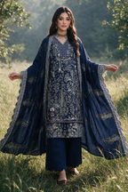 Embroidered Shirt Shalwar Shawl - 0350