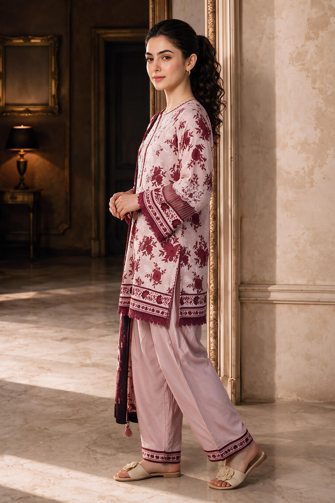 Embroidered Shirt Shalwar Dupatta - 0463