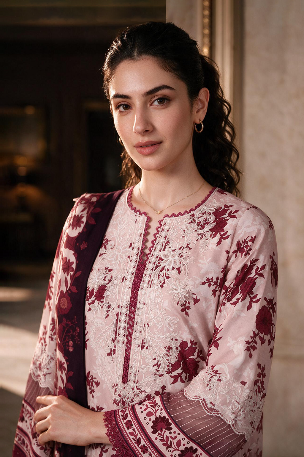 Embroidered Shirt Shalwar Dupatta - 0463