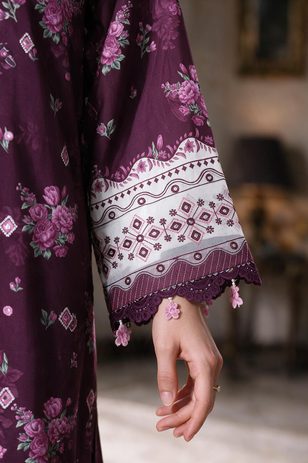 Embroidered Shirt Shalwar Shawl - 0465
