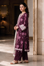 Embroidered Shirt Shalwar Shawl - 0465