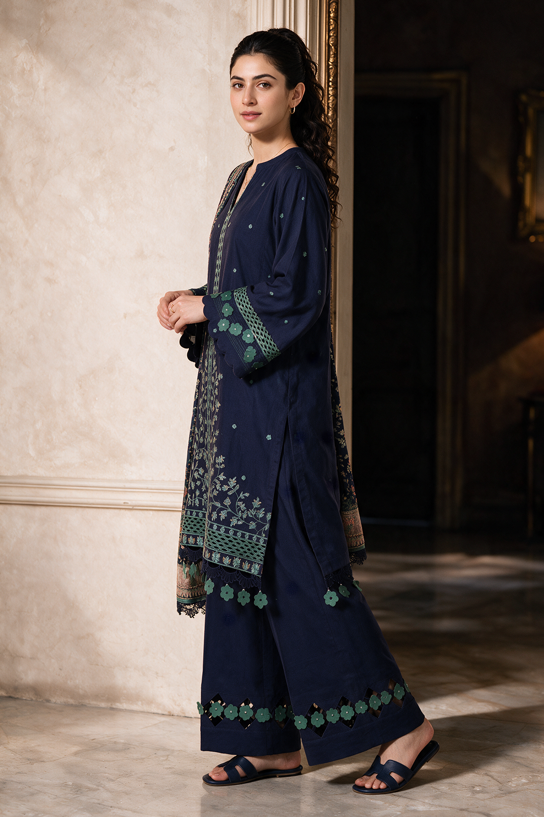 Embroidered Shirt Shalwar Dupatta - 0468