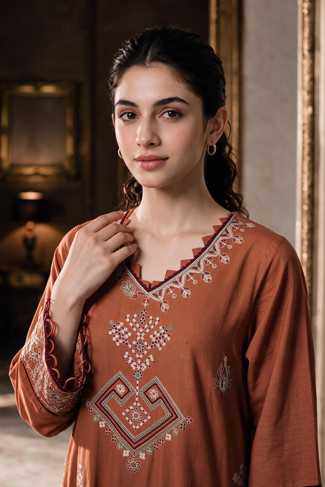 Embroidered Shirt Shalwar Dupatta - 0469
