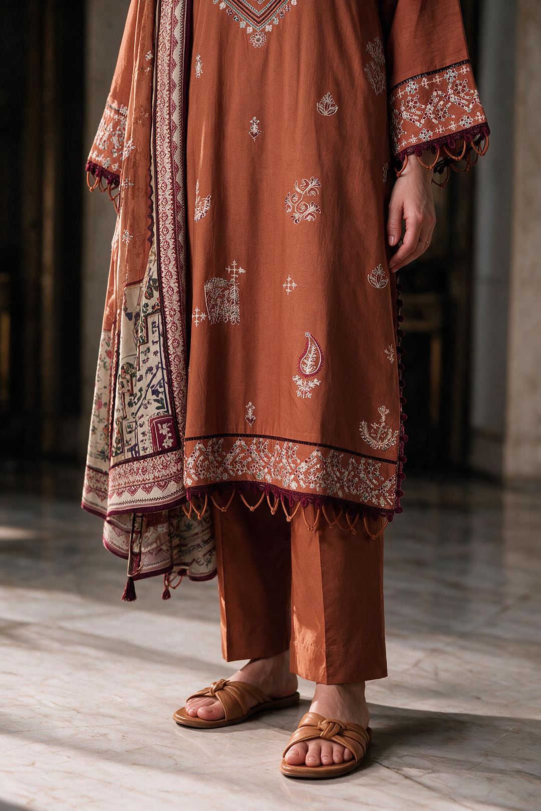 Embroidered Shirt Shalwar Dupatta - 0469