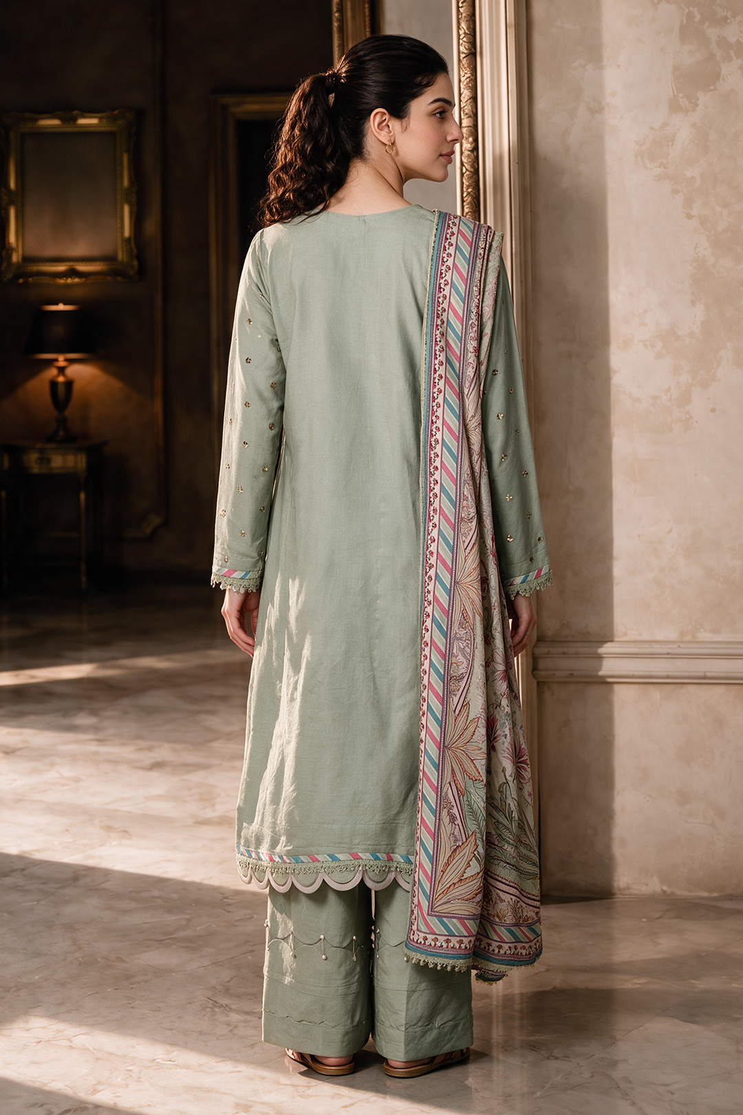 Embroidered Shirt Shalwar Dupatta - 0470
