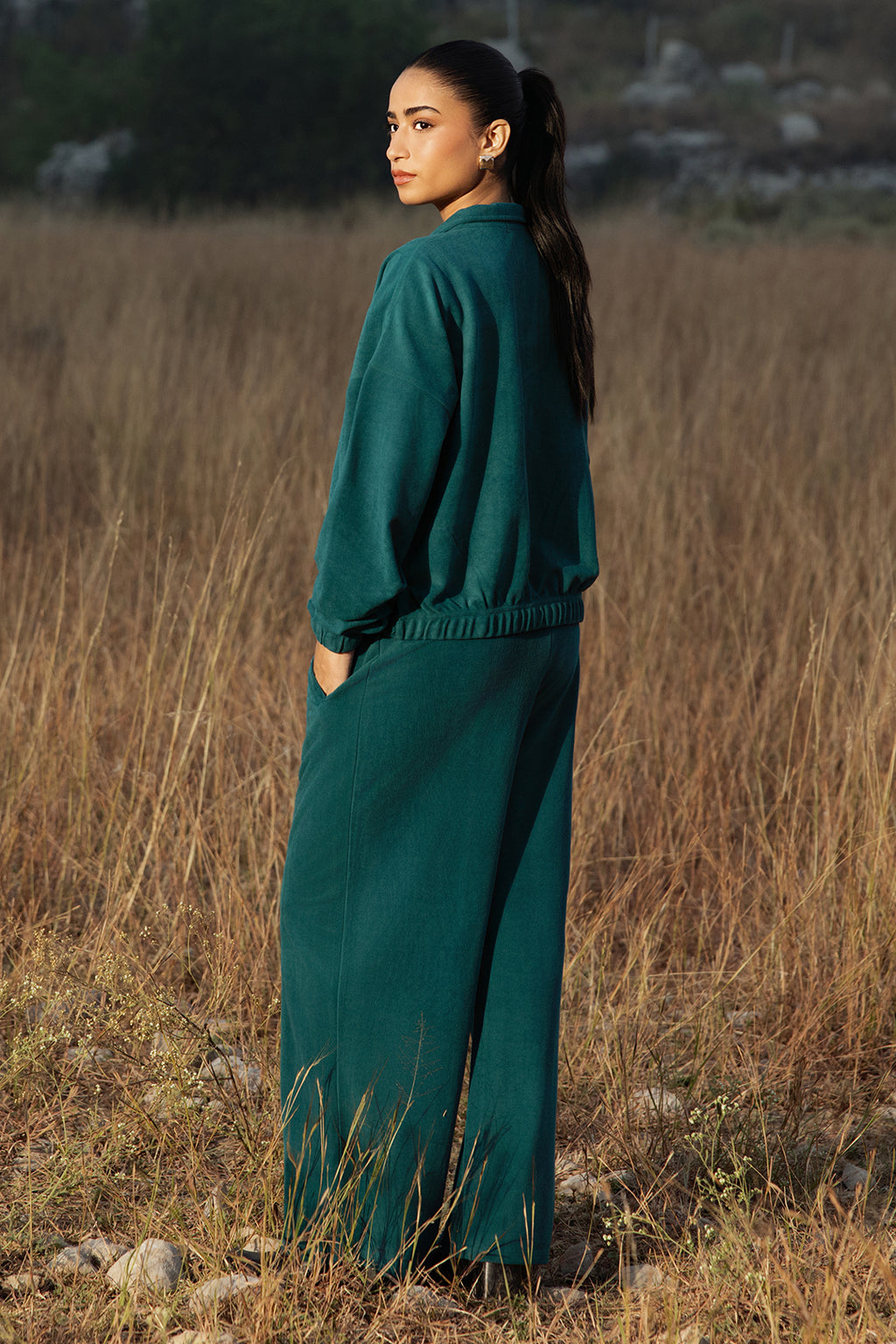 Velour Co-Ord Set Shirt - 5003