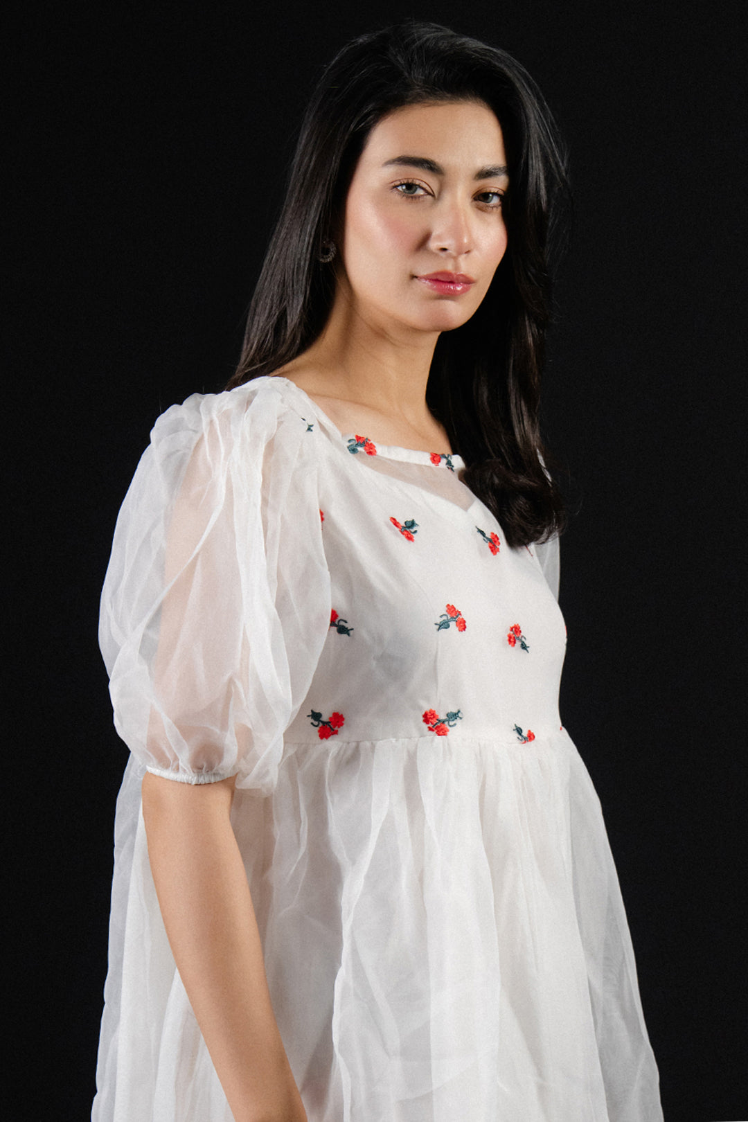 Tunic White Organza Tunic - Ready to Wear - Zellbury