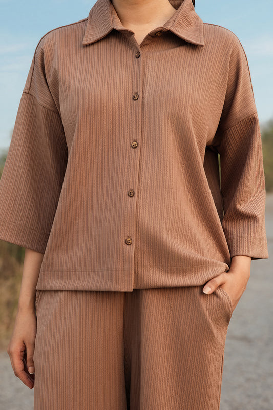 Seersucker Co-Ord Set Shirt - 5003