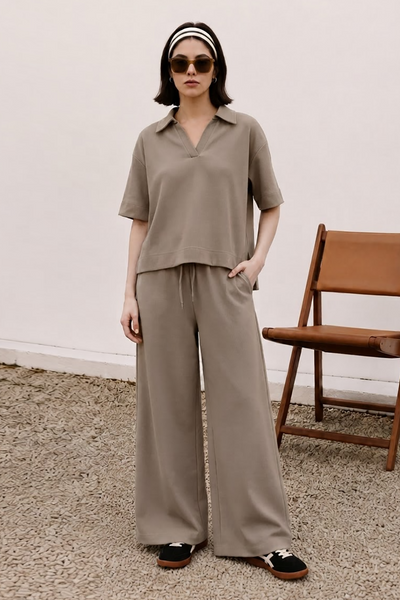 Co-ord Set Boxy Fit Polo - 6006
