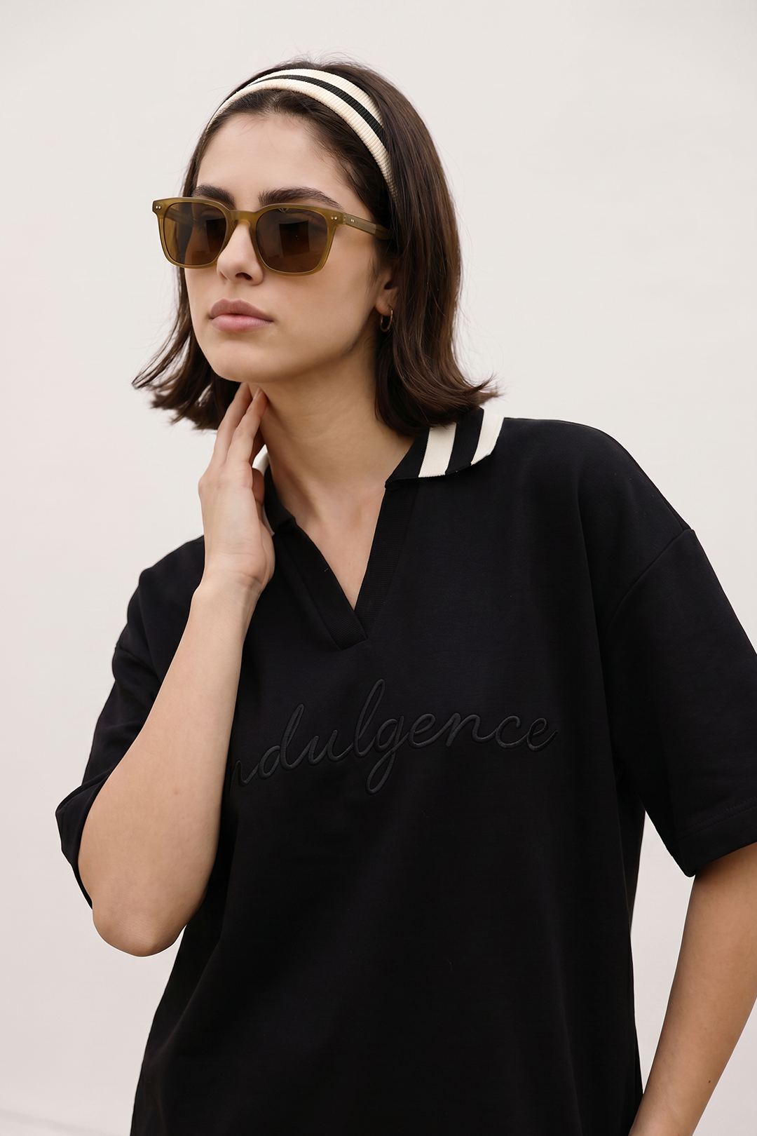 Embroidered Relaxed Fit Polo - 6514