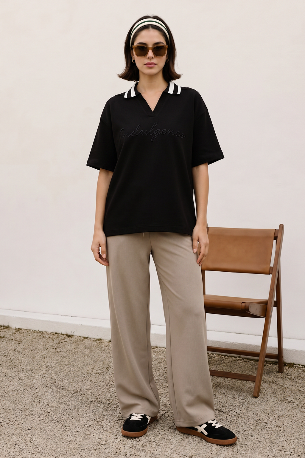 Embroidered Relaxed Fit Polo - 6514