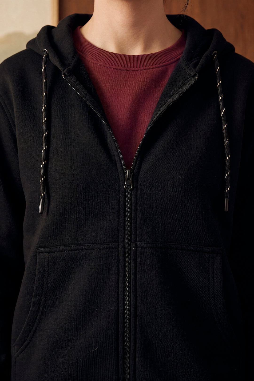 Regular Fit Basic Zipper Hoodie - 1111