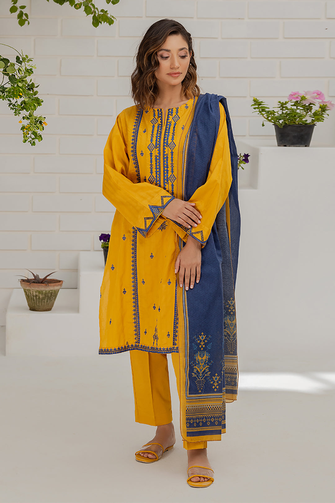 Embroidered Kurta Dupatta Trouser - 1185