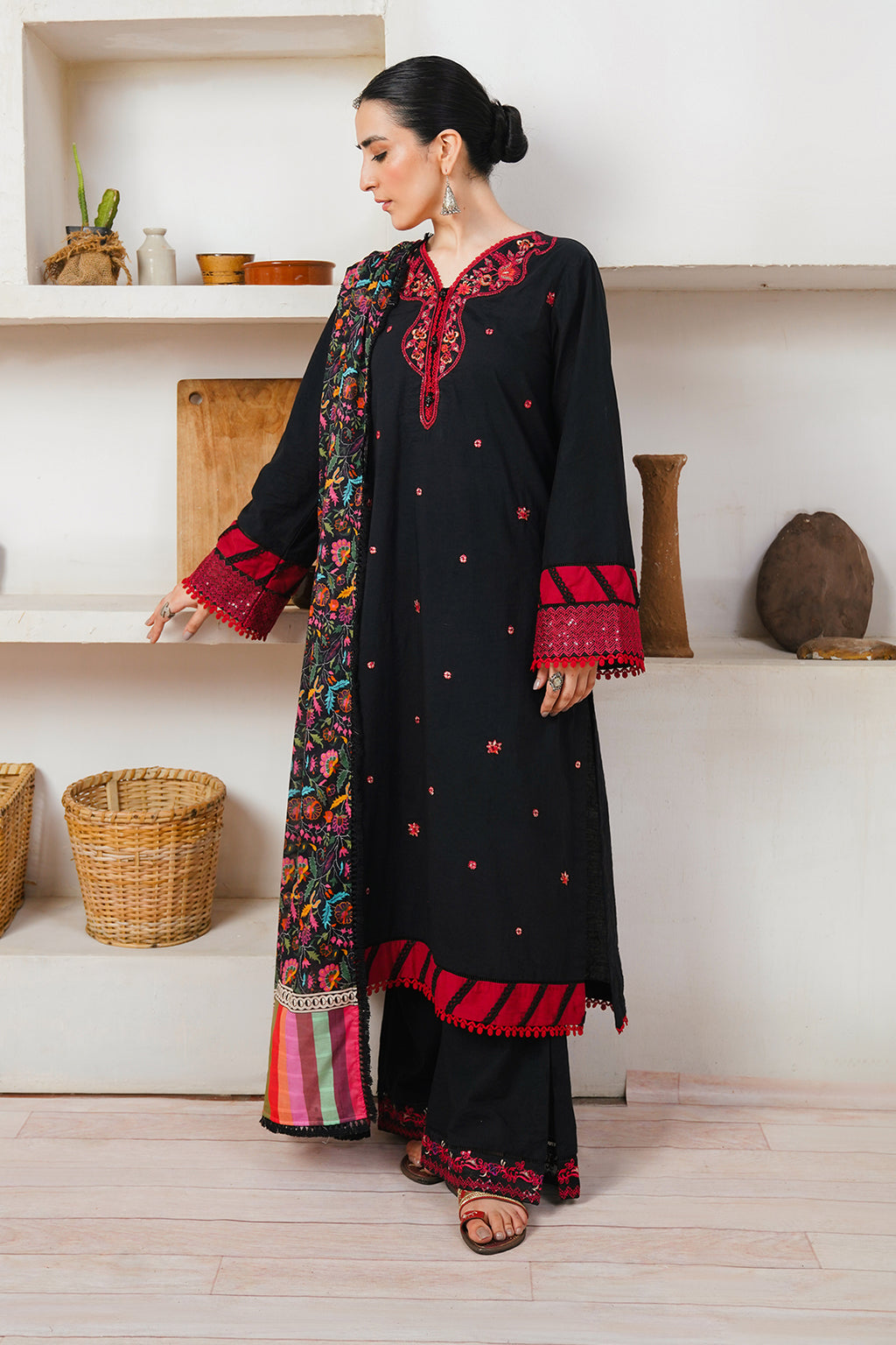 Embroidered Shirt Shalwar Dupatta - 0084