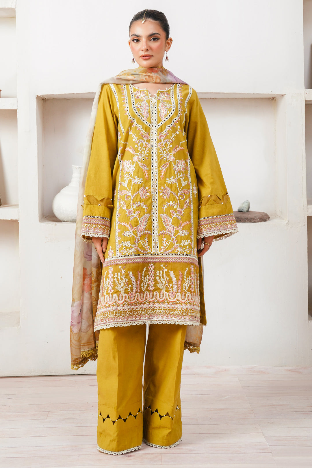 Embroidered Shirt Shalwar Dupatta - 0156