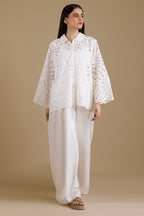 Eyelet Button-Down Shirt - 1378