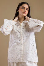 Eyelet Button-Down Shirt - 1378