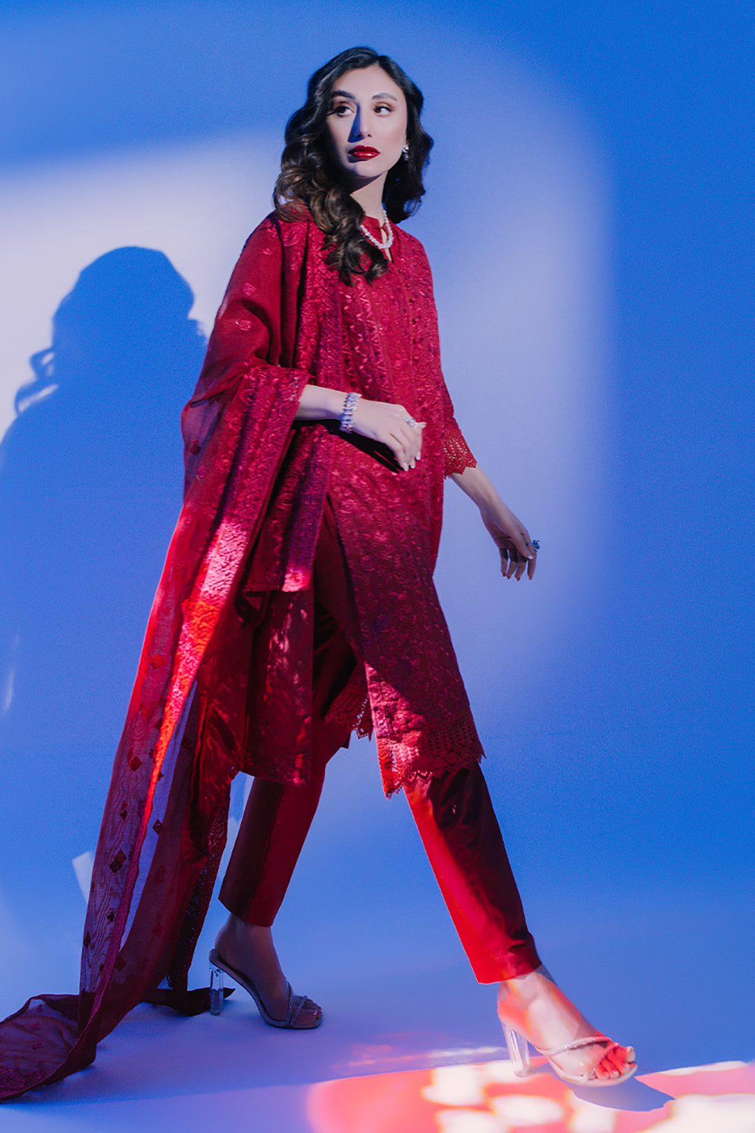 Embroidered Kurta Dupatta Trouser - 3225