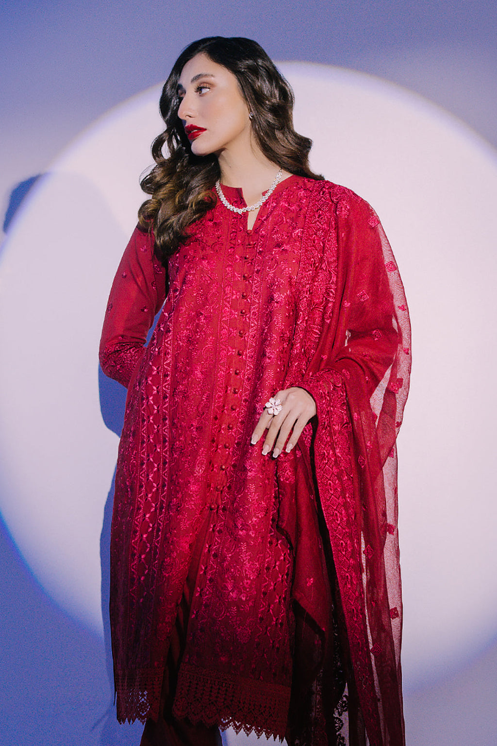 Embroidered Kurta Dupatta Trouser - 3225