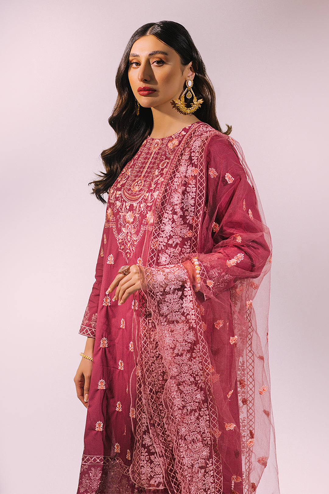 Embroidered Kurta Dupatta Trouser - 3232