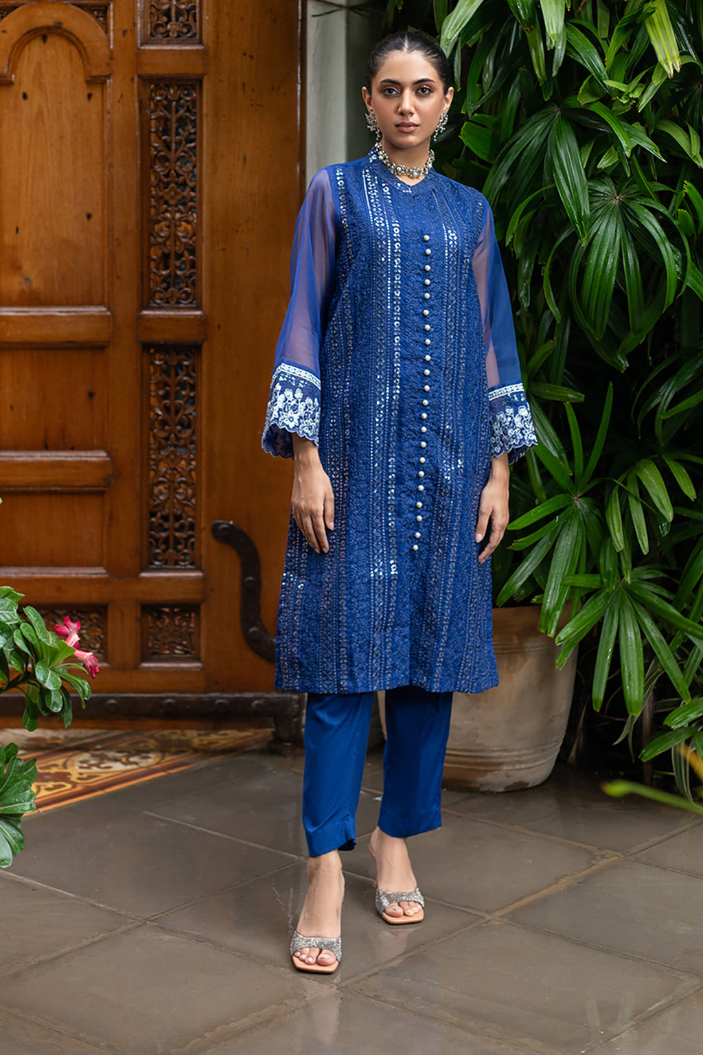 Embroidered Kurta Trouser - 3236