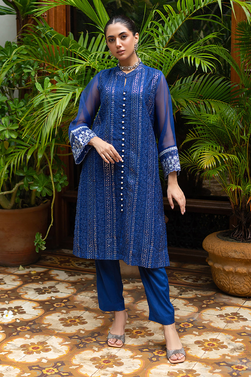 Embroidered Kurta Trouser - 3236