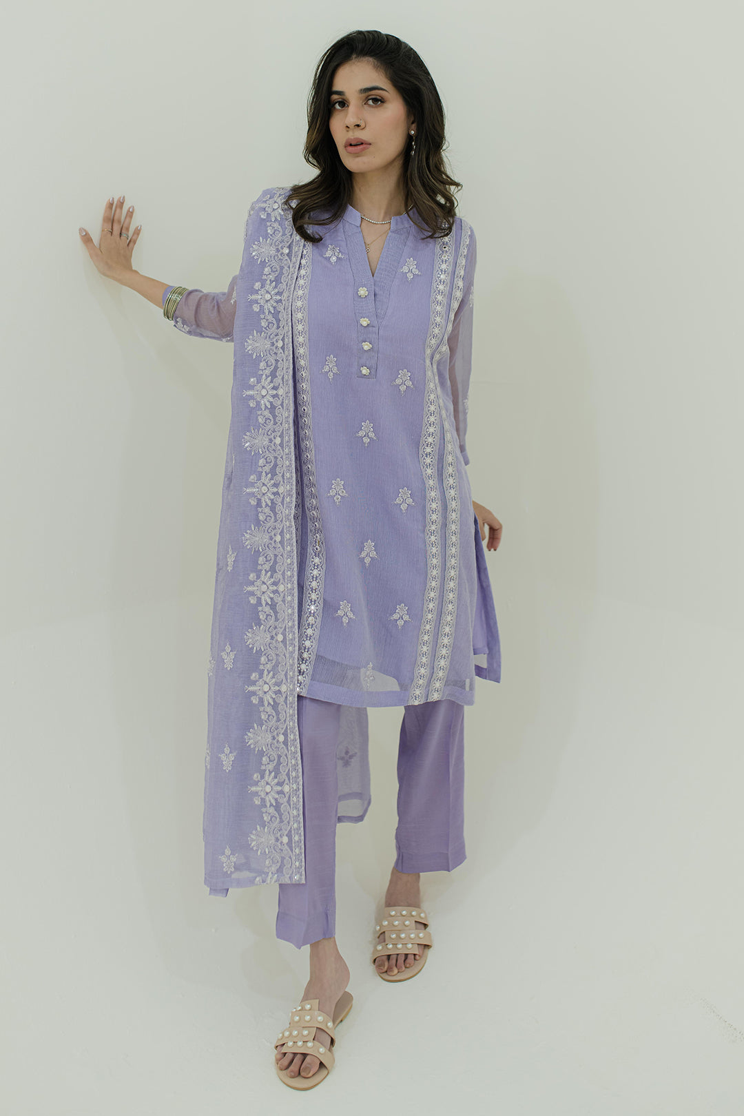 Embroidered Kurta Dupatta - 3237