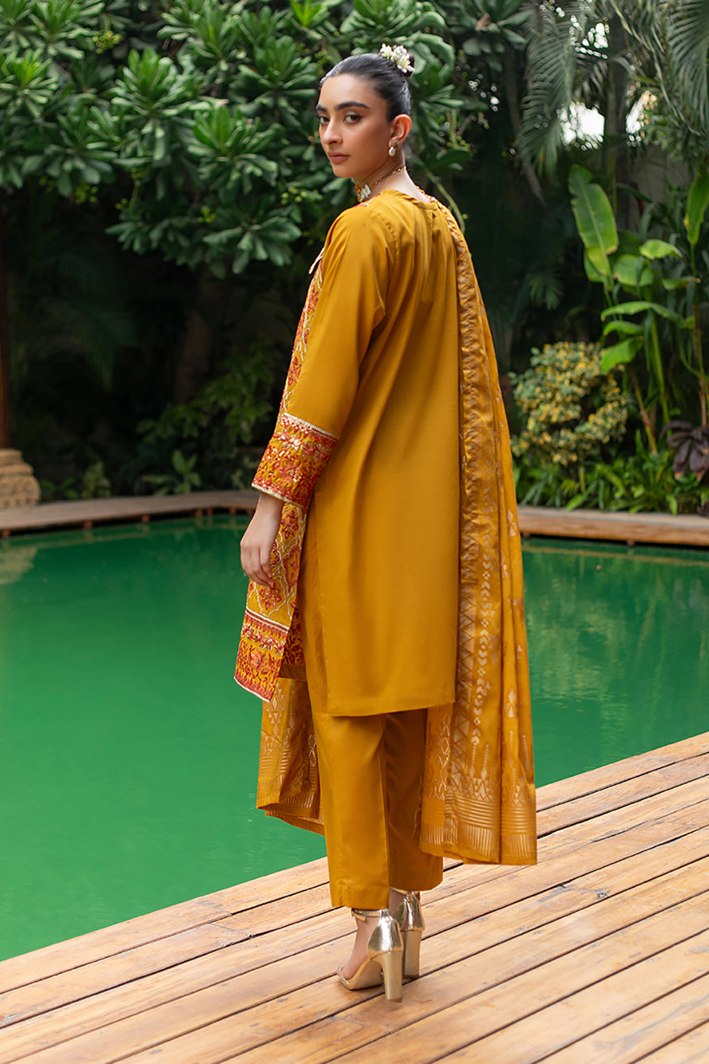 Embroidered Kurta Dupatta Trouser - 3253