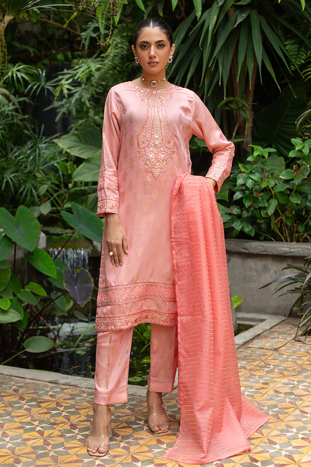 Embroidered Kurta Dupatta Trouser - 3260