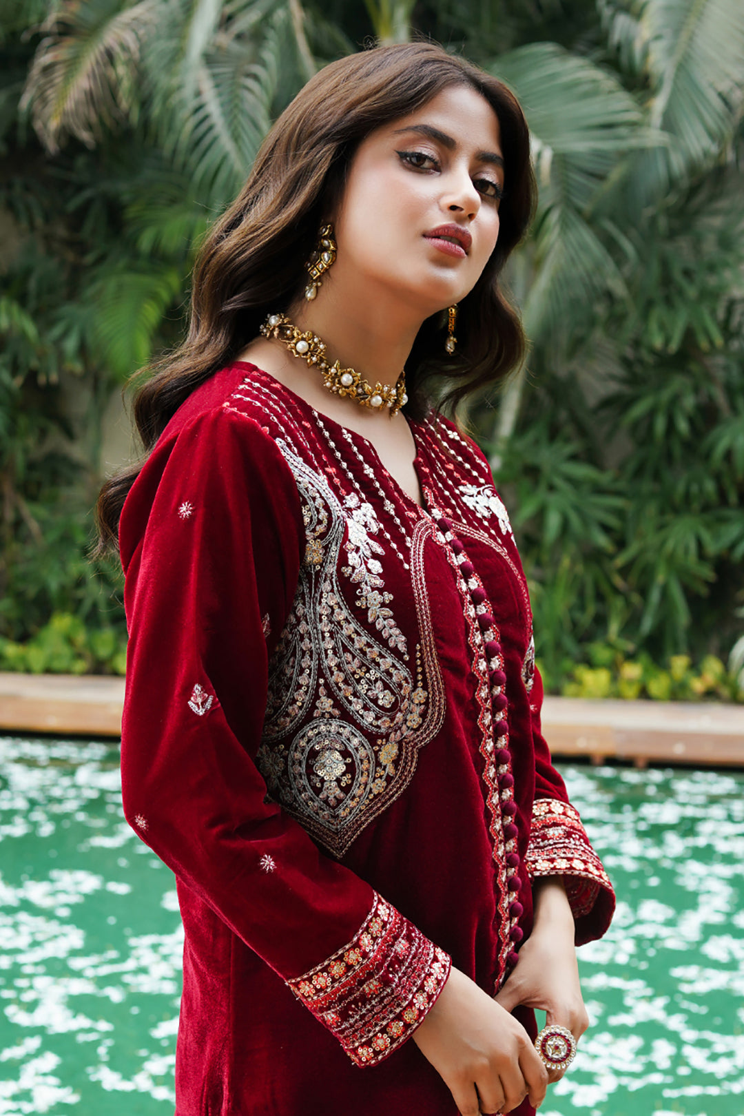 Embroidered Kurta Trouser - 3275