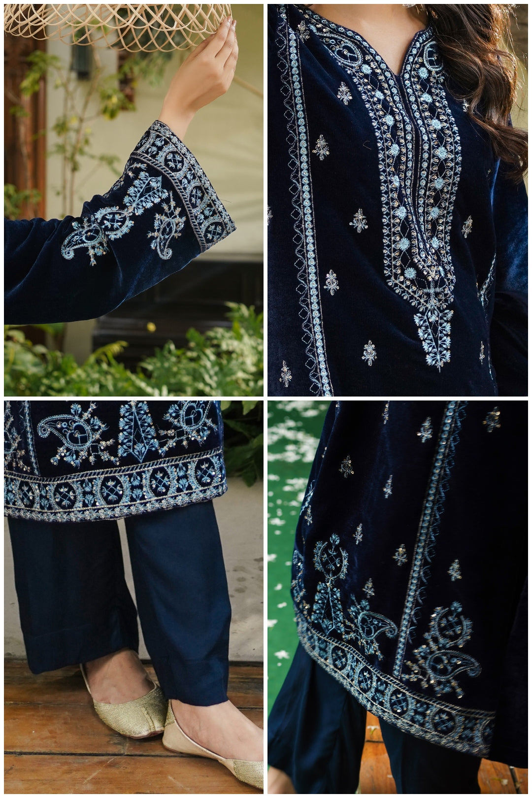 Embroidered Kurta Trouser - 3276