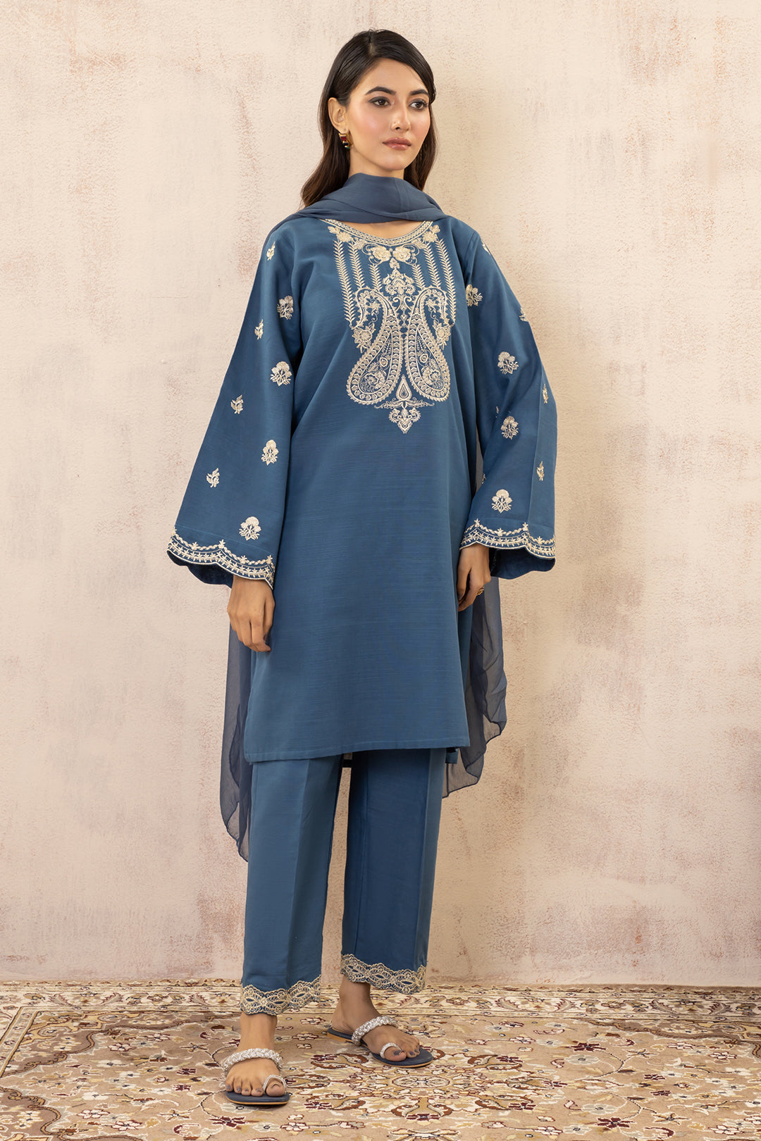 Embroidered Kurta Dupatta Trouser - 3280