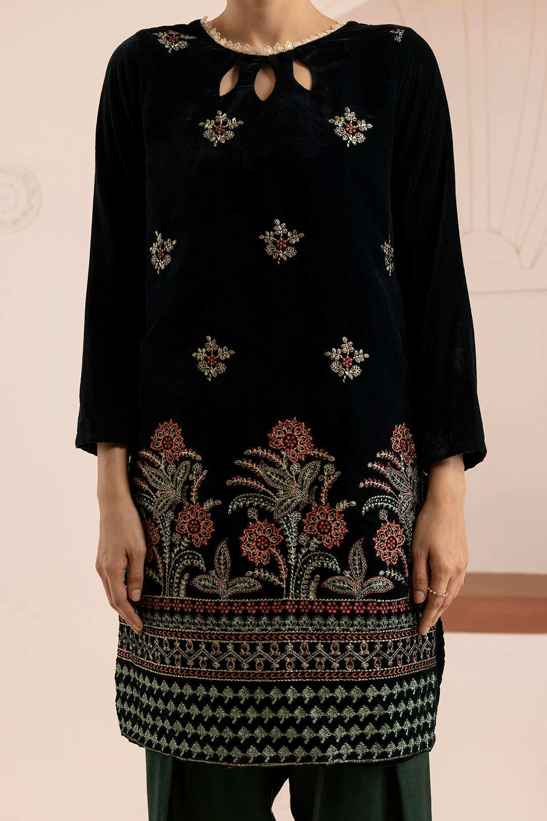 Embroidered Kurta Dupatta Trouser - 3283